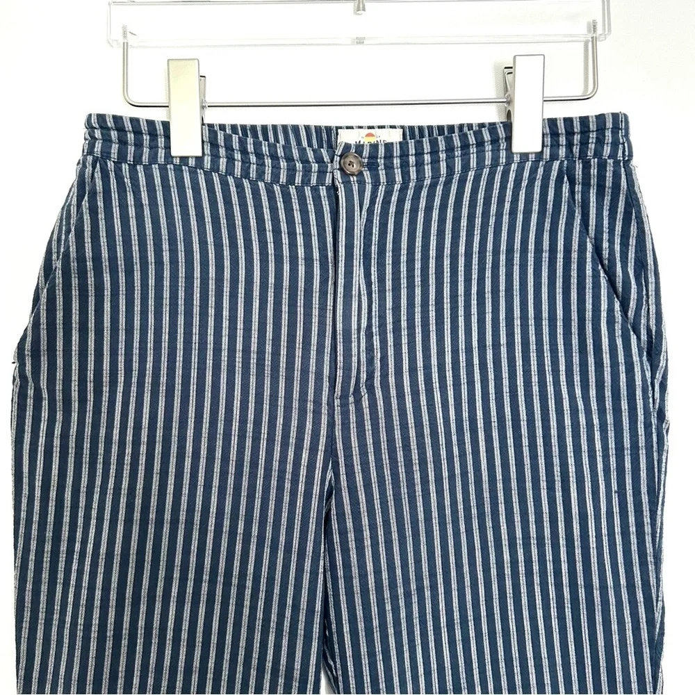 Marine Layer Allison Ankle Pant Stripe Trouser Euro Coastal Blue Size Medium - Picture 3 of 16